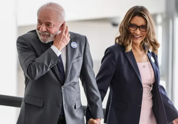 O presidente Lula e sua esposa, Janja da Silva