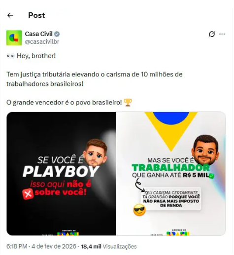 Postagem da Casa Civil