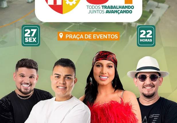 Prefeitura de Aroazes divulga programação oficial do aniversário da cidade