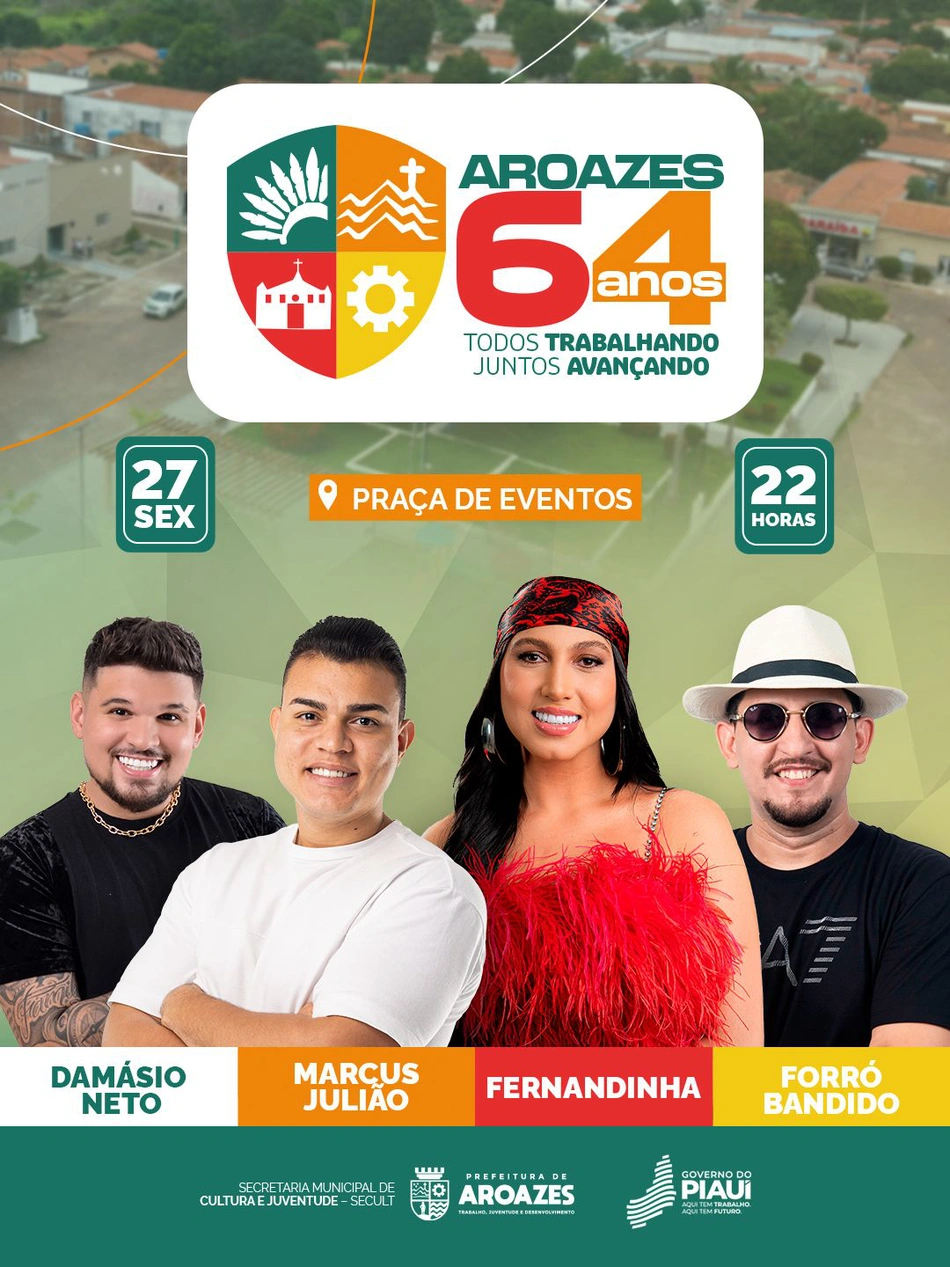 Prefeitura de Aroazes divulga programação oficial do aniversário da cidade