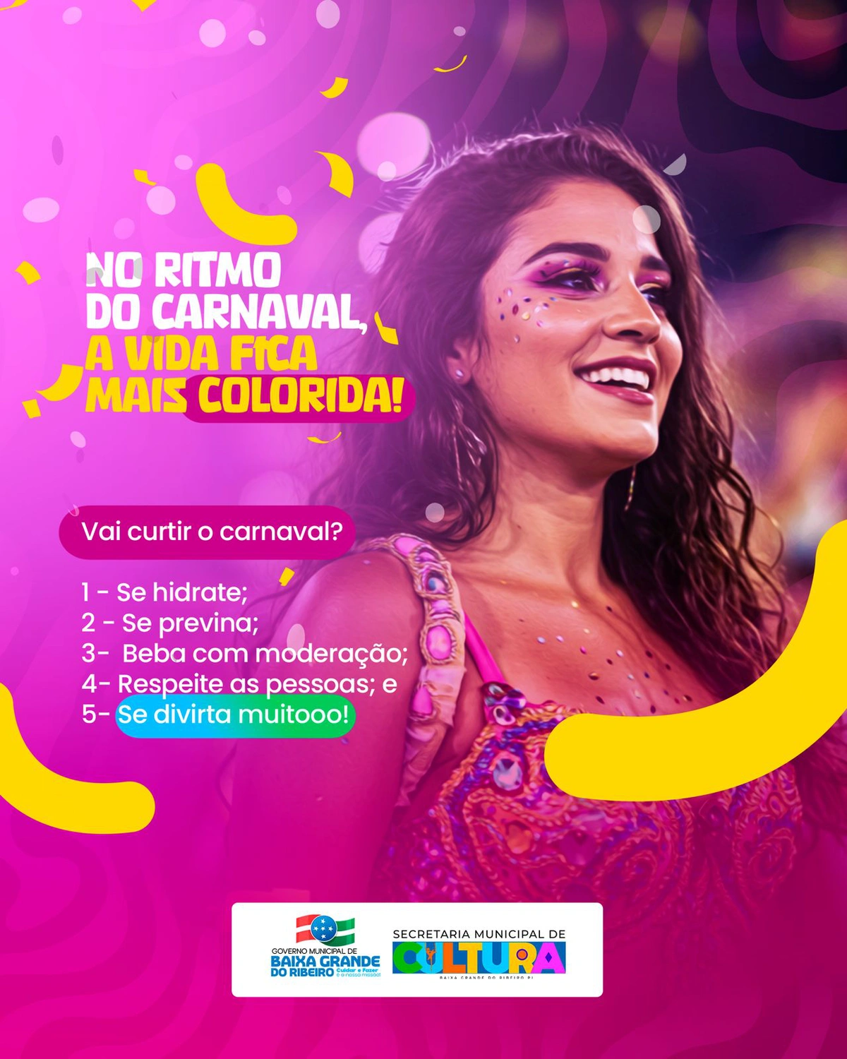 Prefeitura de Baixa Grande do Ribeiro reforça orientações para um Carnaval seguro