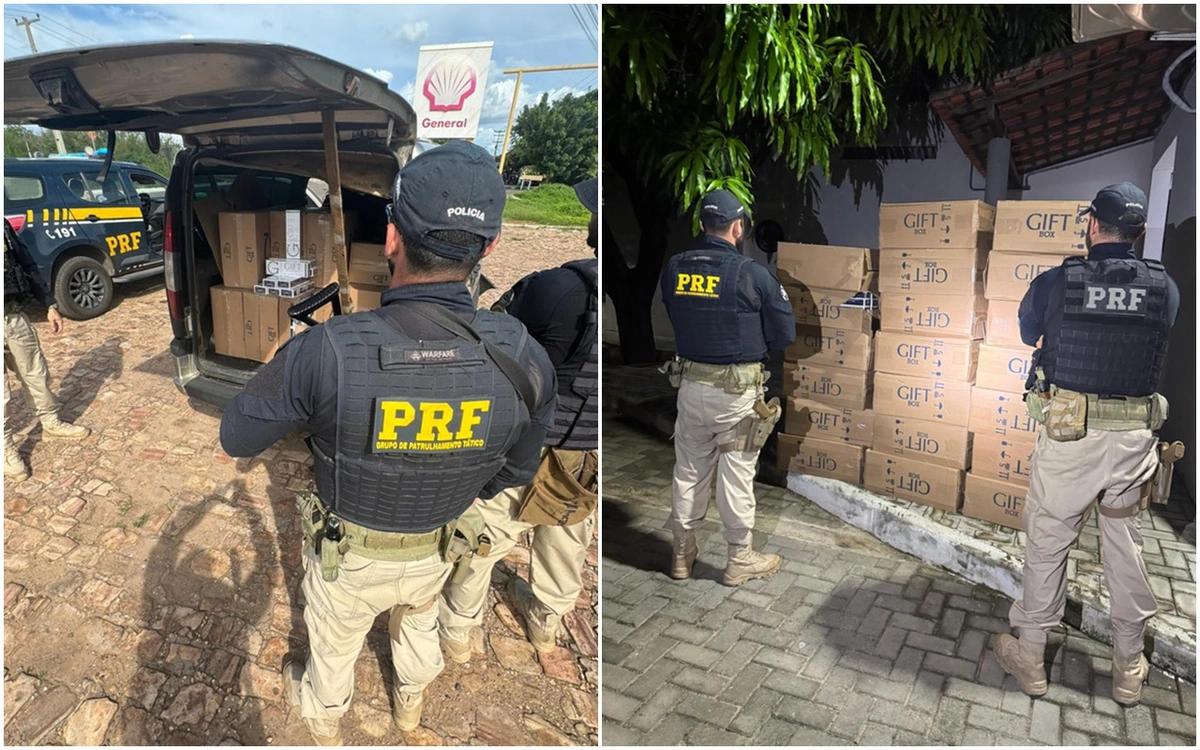 PRF apreende 20 mil maços de cigarros contrabandeados