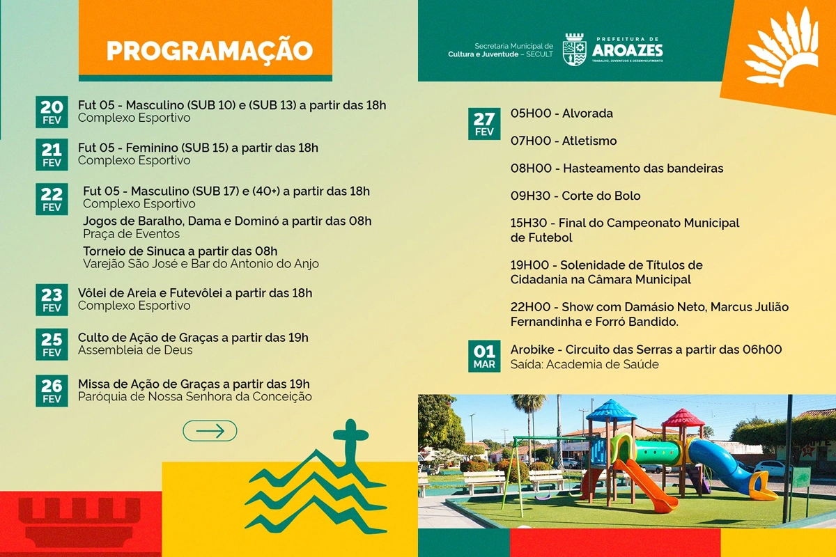 Programação do aniversário de Aroazes