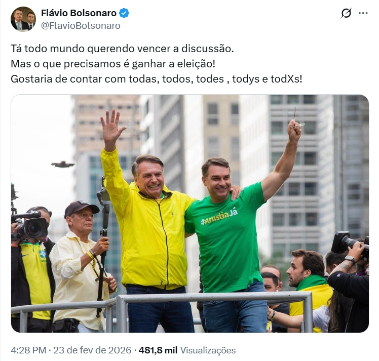 Publicação de Flávio Bolsonaro