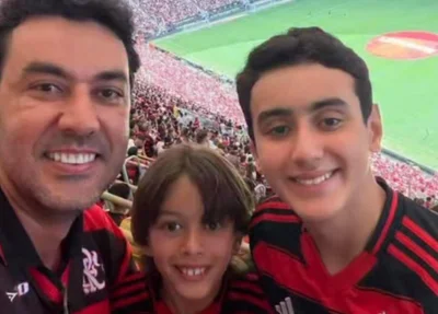 Thales Machado e os filhos, Benício e Miguel