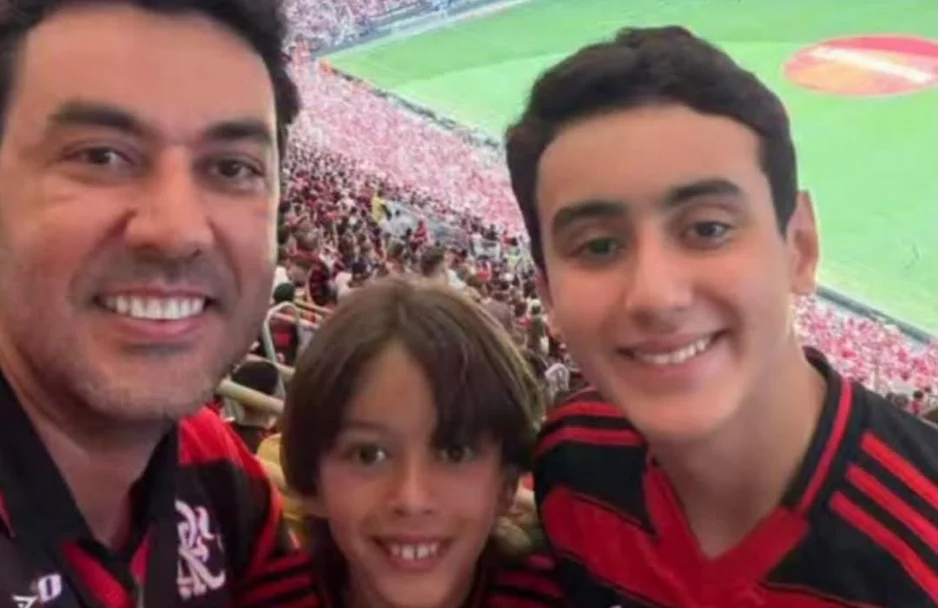 Thales Machado e os filhos, Benício e Miguel