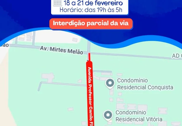 Trecho interditado