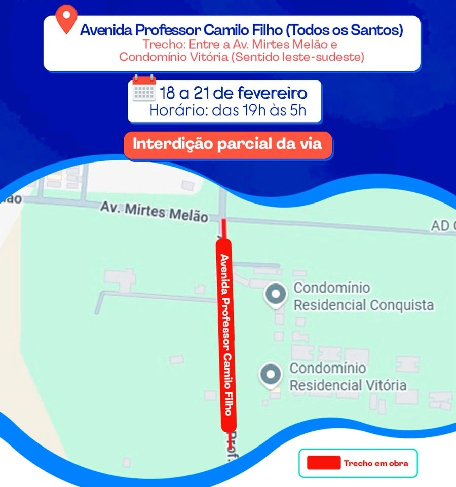 Trecho interditado