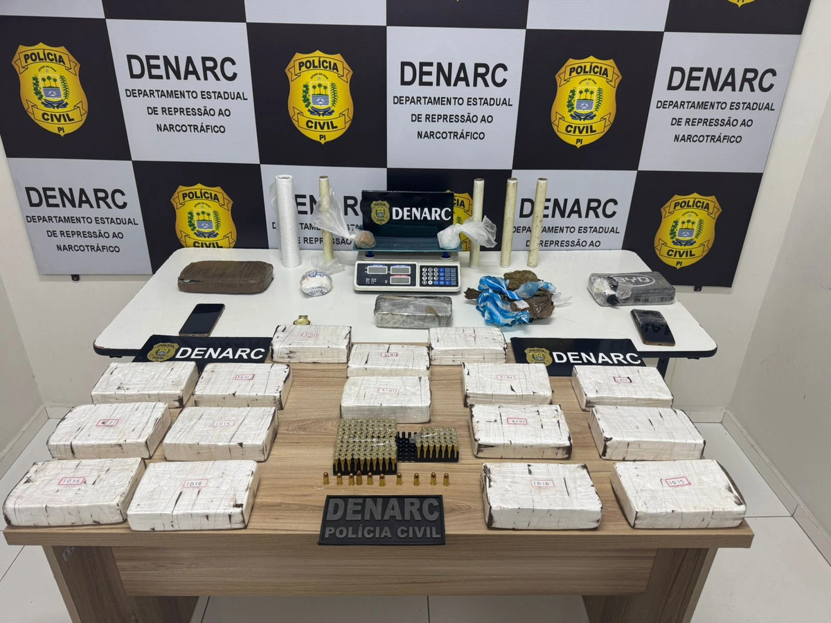 20 kg de cocaína apreendidos pelo DENARC, avaliados em R$ 1,5 milhão