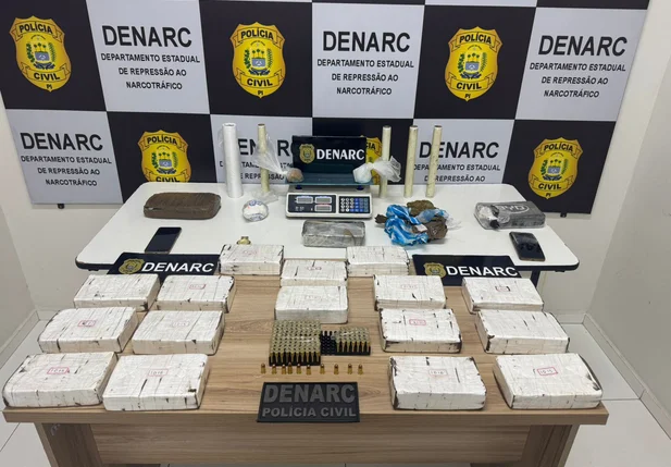 20 kg de cocaína apreendidos pelo DENARC, avaliados em R$ 1,5 milhão
