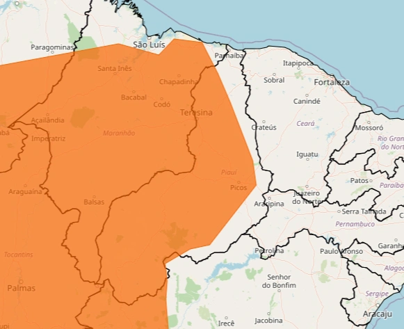 Alerta de chuvas no Piauí