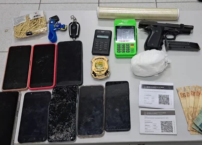Arma e drogas apreendidas pela Polícia Civil e pela Polícia Militar em Parnaíba