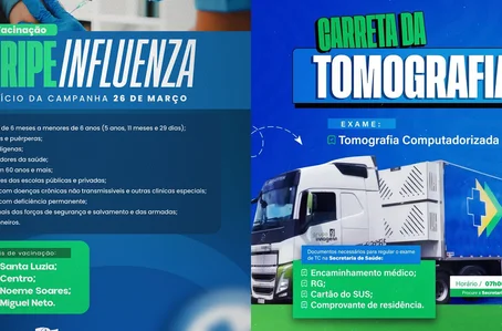 Baixa Grande do Ribeiro inicia vacinação contra gripe e disponibiliza carreta de tomografia