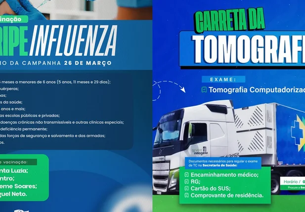 Baixa Grande do Ribeiro inicia vacinação contra gripe e disponibiliza carreta de tomografia