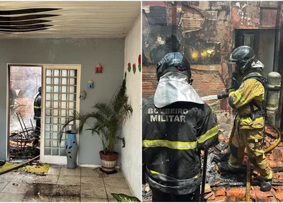 Bombeiros combatem incêndio em casa na zona sul de Teresina