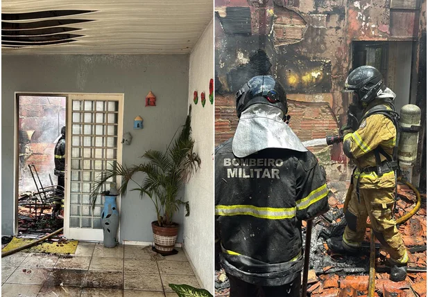 Bombeiros combatem incêndio em casa na zona sul de Teresina