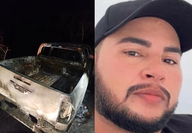 Caminhonete encontrada destruída/ Marcílio Sales Brito