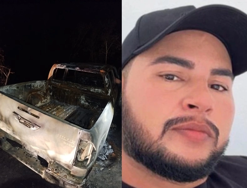 Caminhonete encontrada destruída/ Marcílio Sales Brito