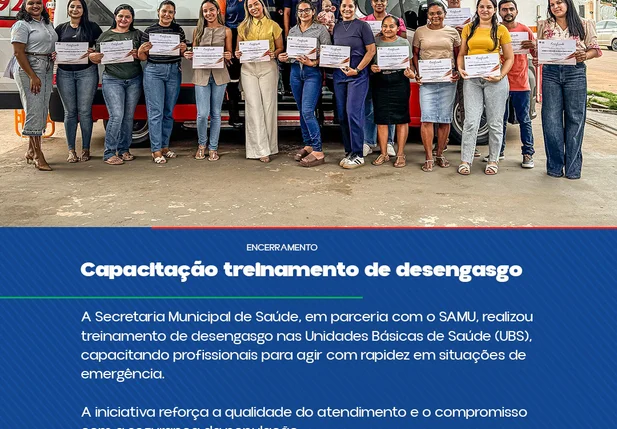 Capacitação fortalece atendimento de urgência nas UBS de Baixa Grande do Ribeiro