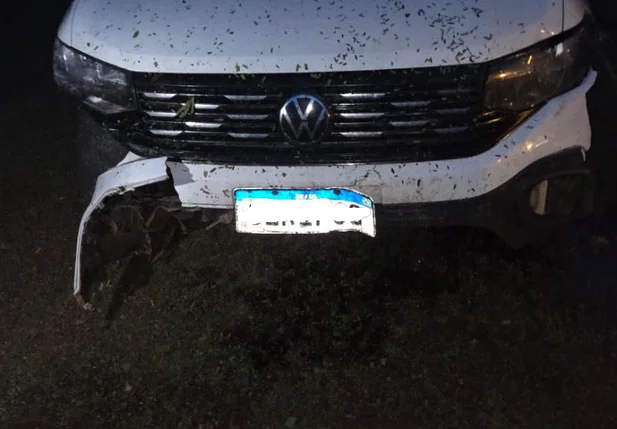 Carro conduzido pelo vereador Dr. Ítalo Ibiapina no momento do acidente