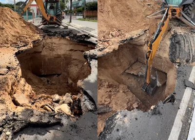 Cratera se abriu no Riverside Shopping