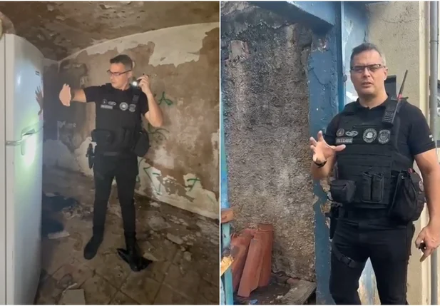Depósito de objetos furtados localizado pela equipe do delegado Tales Gomes