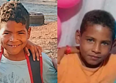Dois irmãos identificados como Jandson, de 7 anos, e Jozilan, de 11 anos