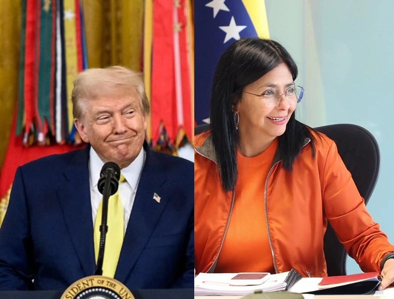 Donald Trump e Delcy Rodriguez