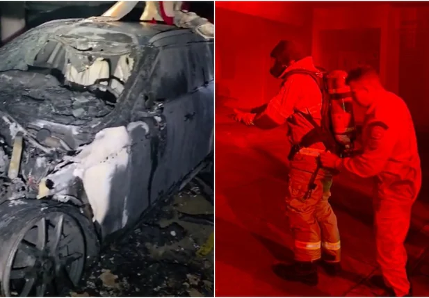 Incêndio destruiu três carros em condomínio na zona leste de Teresina