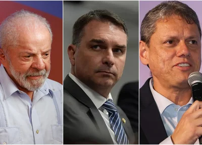 Lula, Flávio Bolsonaro e Tarcísio