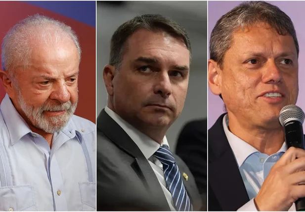 Lula, Flávio Bolsonaro e Tarcísio