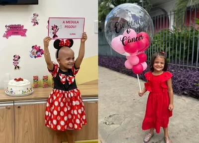 Luna após transplante de medula óssea/ Luna um ano após o transplante