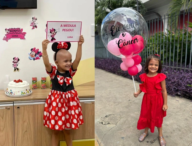 Luna após transplante de medula óssea/ Luna um ano após o transplante