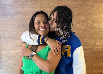 Márcia Gama com o filho Oruam