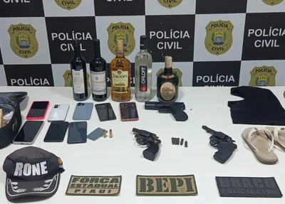 Material apreendidos com os menores na zona norte de Teresina