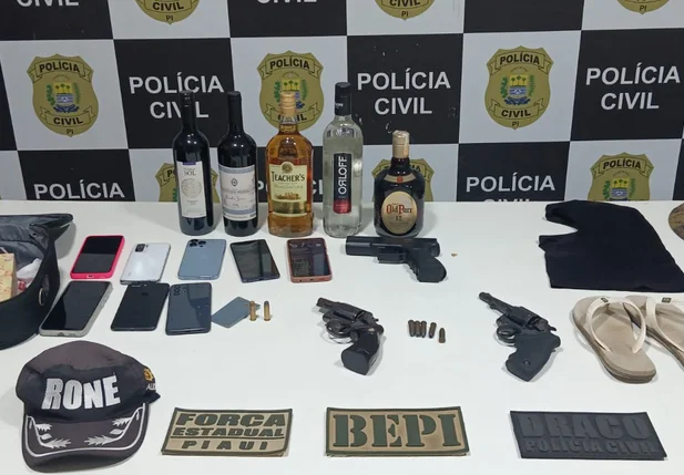 Material apreendidos com os menores na zona norte de Teresina