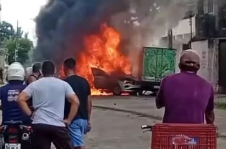 Momento da explosão