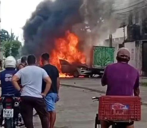 Momento da explosão
