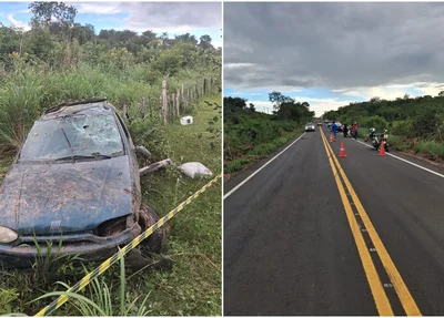 Motorista foi arremessado do carro após capotamento na PI 140 em Floriano