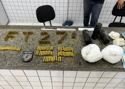 Cocaína e munições apreendidas