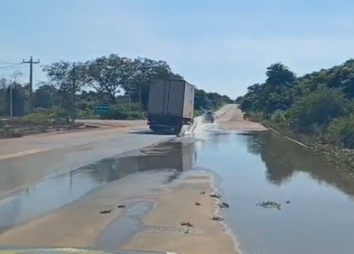 Nível do Rio Gurguéia recua e tráfego em trecho da BR 135 é normalizado no Sul do Piauí