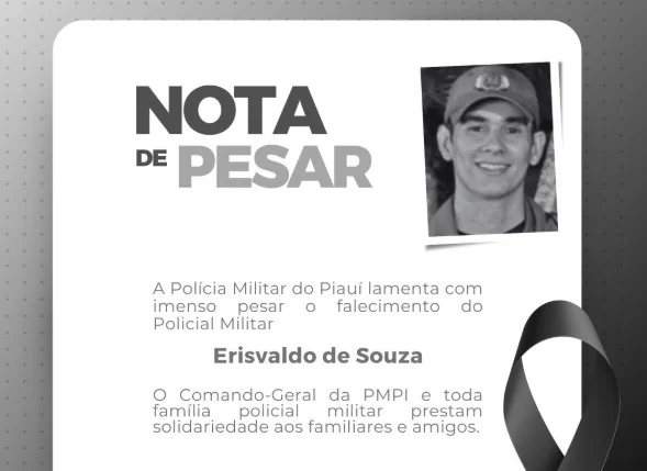 Nota de pesar divulgada pela Polícia Militar