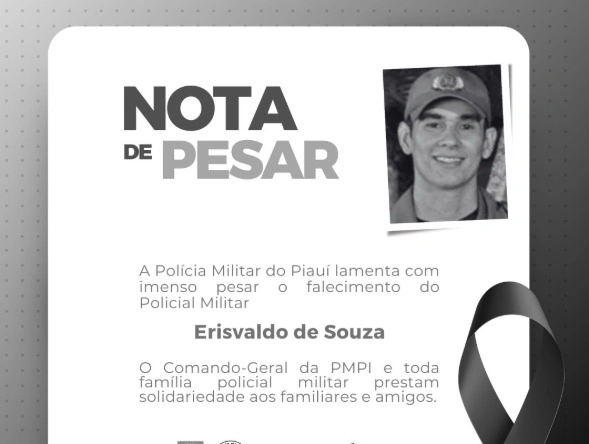 Nota de pesar divulgada pela Polícia Militar