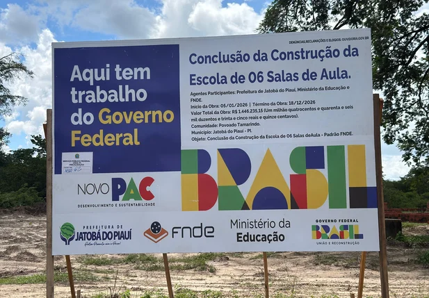 Prefeito consegue destravar obra de escola de R$ 1,4 milhão em Jatobá do Piauí
