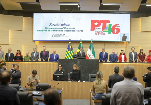 Sessão solene em alusão aos 46 anos do PT