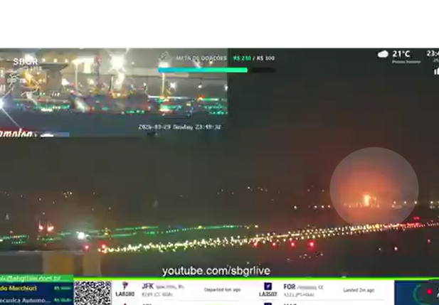 Trubina da Airbus A330-323, que operava o voo DL0104, explode após decolagem em Guarulhos.