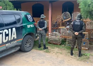 Agentes no local do crime