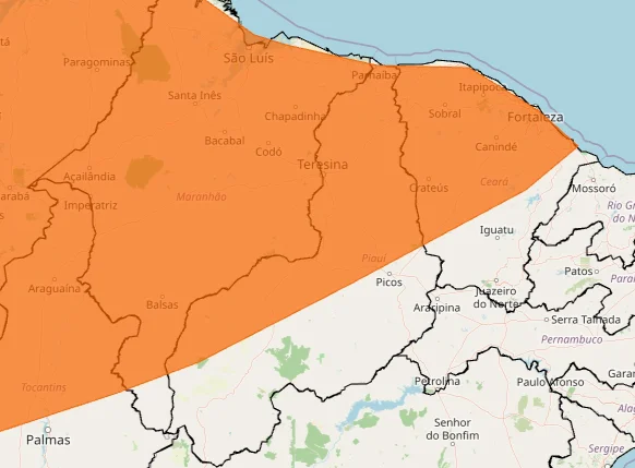 Alerta laranja no Piauí