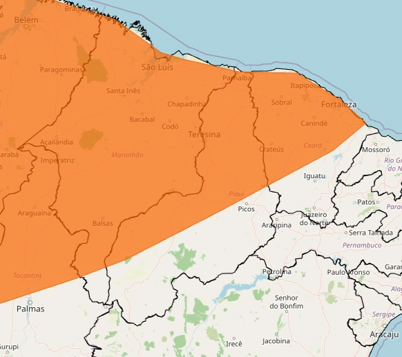 Alerta laranja no Piauí