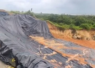 Área isolada pela Superintendência de Obras Públicas (SOP) do Ceará